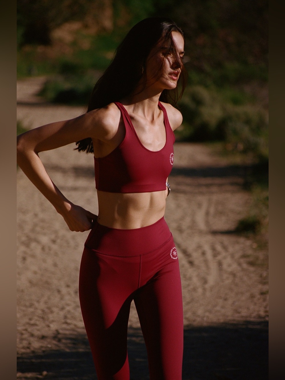 SPORTY & RICH Legging N.02 - Merlot Large Good Health Starts Here
